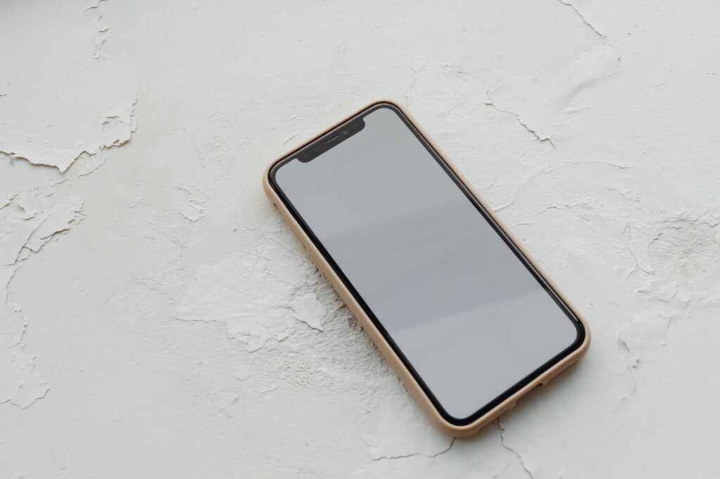 blank screen of a smartphone