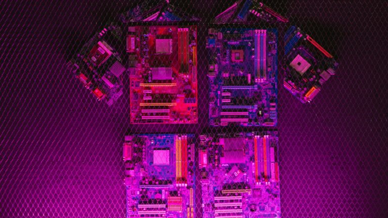 motherboard on black surface