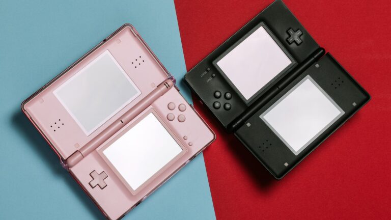 pink and black nintendo ds