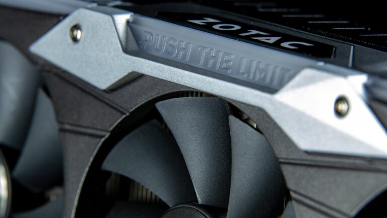 close up of a graphics card